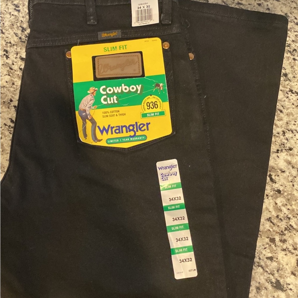Wrangler Men's Cowboy Cut Black Slim Fit Boot Cut Jeans 936WBK